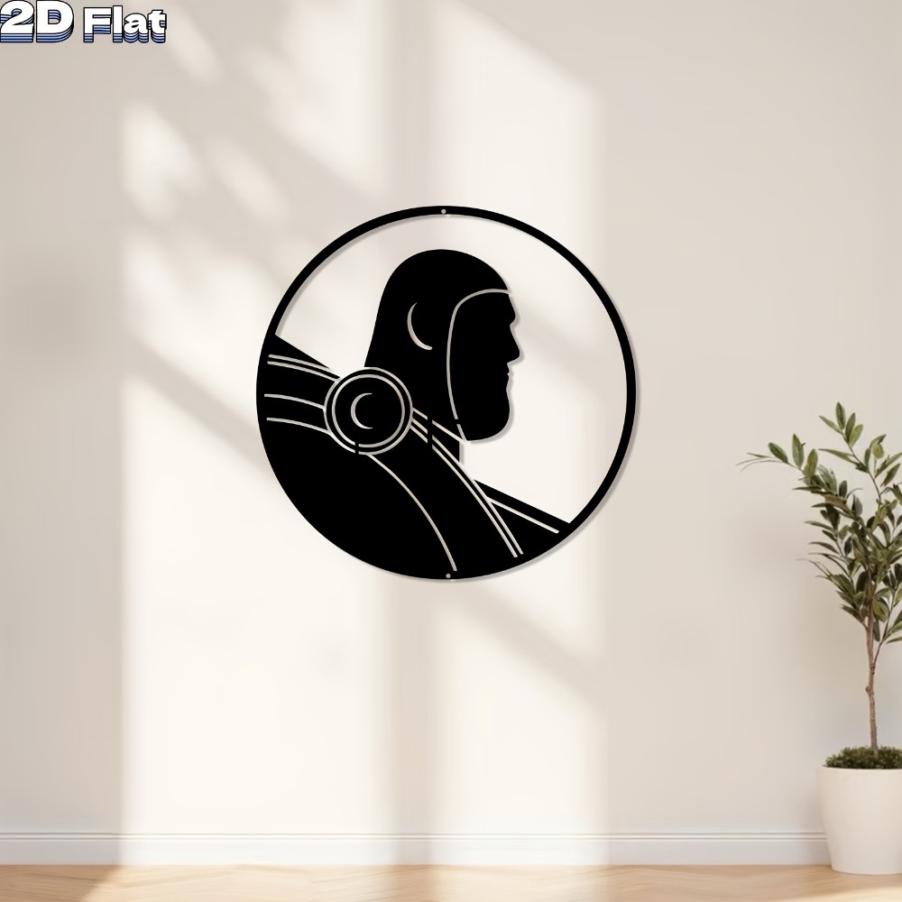Office Tech Decor - Art mural en aluminium robotique moderne,