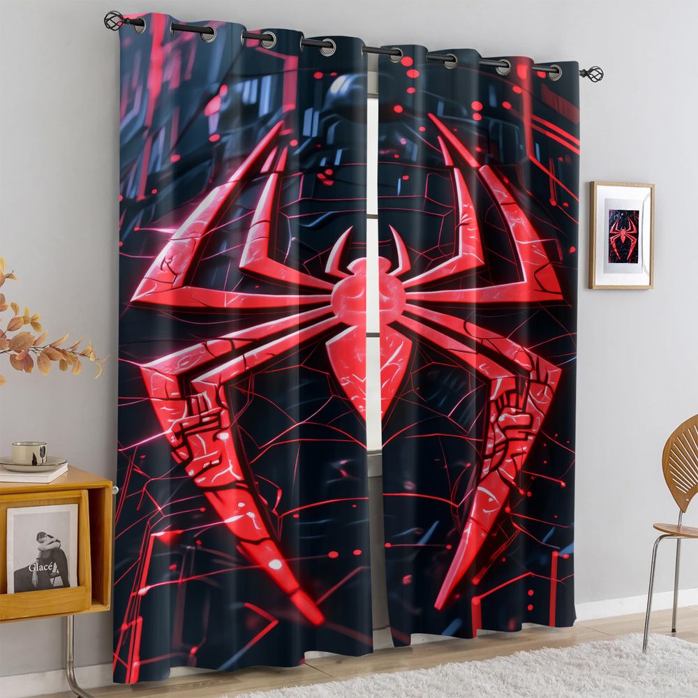 High Tech Office Room - Rideaux à imprimé araignée, rideaux occultants