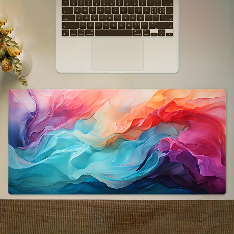 Office Tech Decor - Grand tapis de souris abstrait coloré,