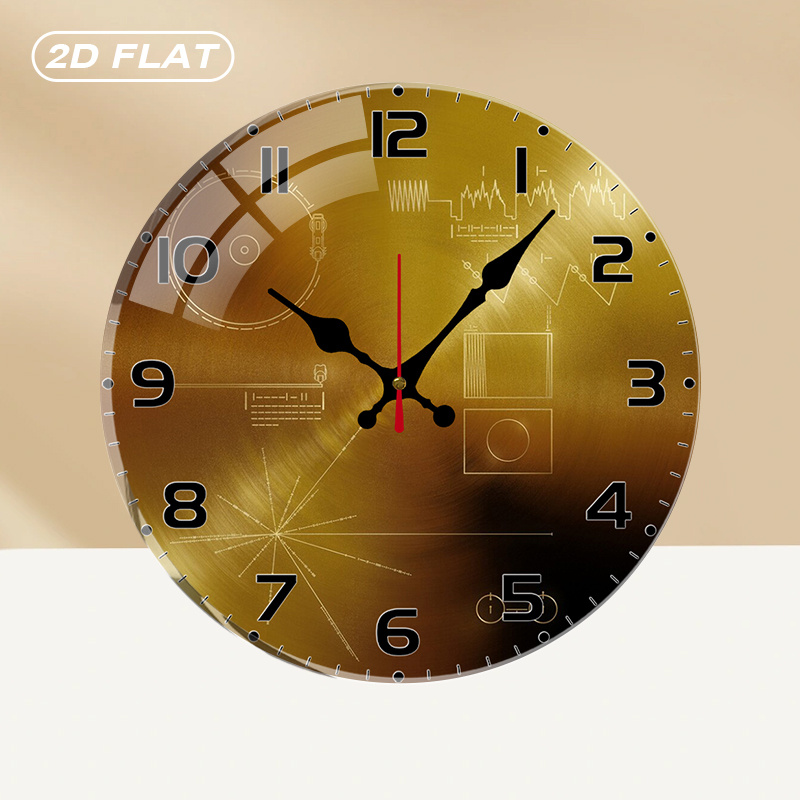 Office Tech Decor - Horloge murale ronde silencieuse en acrylique