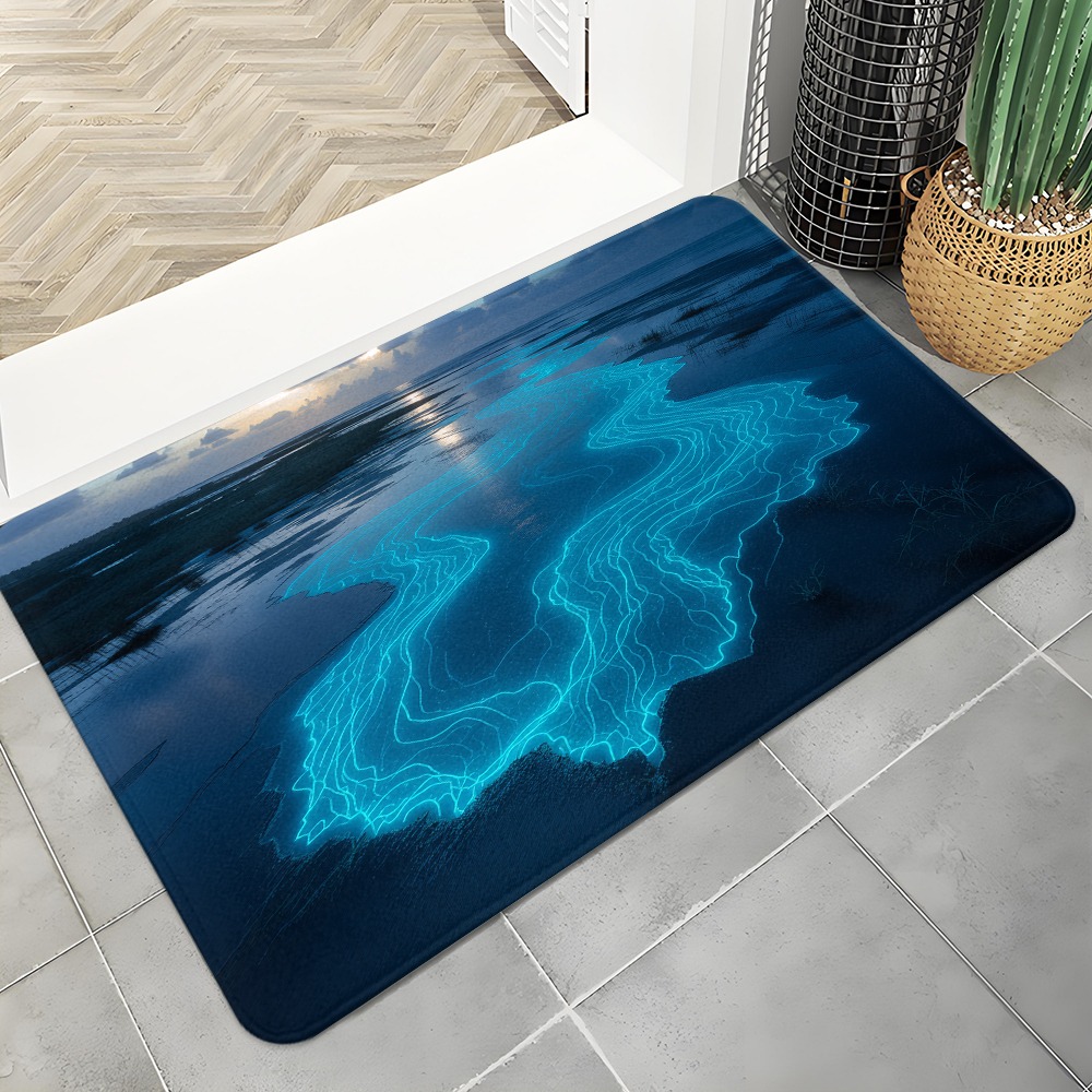 Office Tech Background - Tapis d'entrée abstrait Topo aux lignes