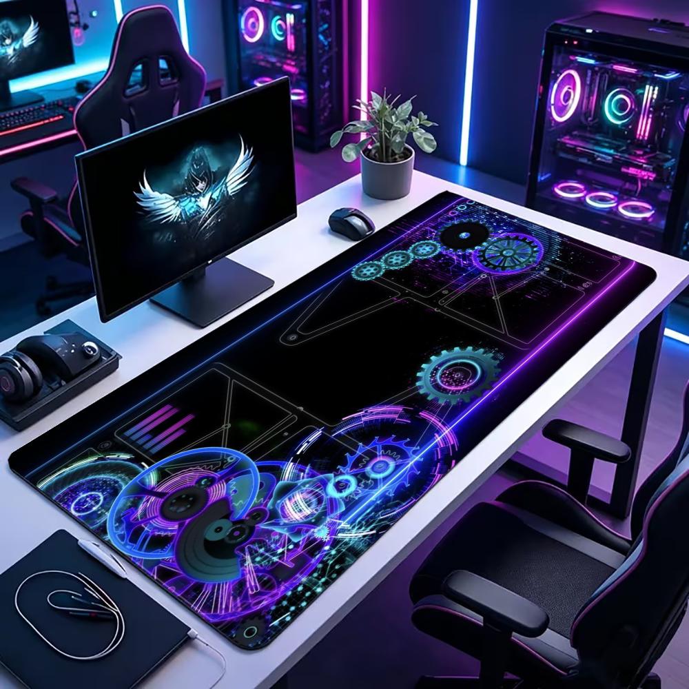 Office Tech Decor - Tapis de bureau grand format Tech