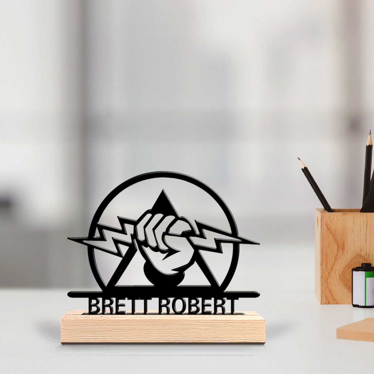 Plaque de bureau en métal grav - Office Tech Decor avis et prix