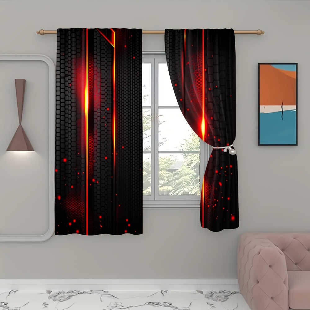 2 rideaux effet lave noir et r - Office Tech Decor avis et prix