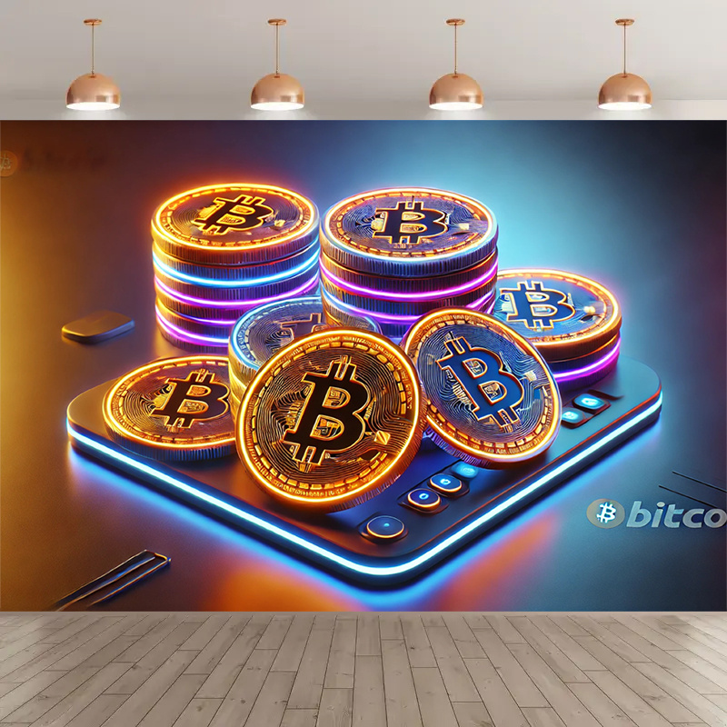 Tapisserie Crypto Bitcoin, Déc - Office Tech Background avis et prix